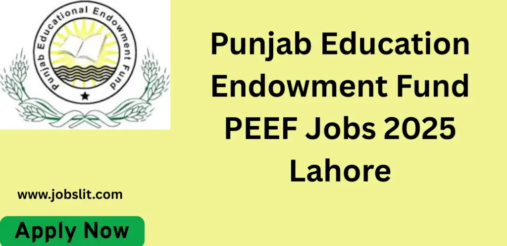 Punjab Education Endowment Fund PEEF Jobs 2025 Lahore
